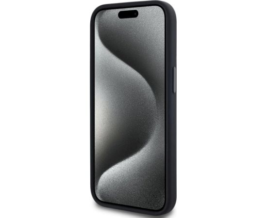 Karl Lagerfeld Silicone Shadow Metal Initial MagSafe Aizsargapvalks priekš iPhone 15 / melns Neoriģinālie Maciņi