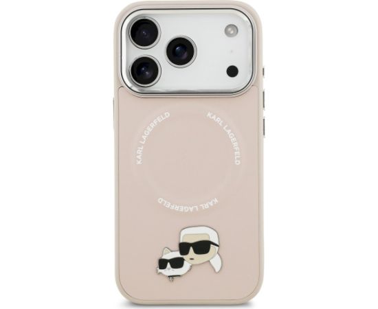 Karl Lagerfeld Karl & Choupette Pins MagSafe Case Aizsargapvalks priekš iPhone 17 Pro / rozā Neoriģinālie Maciņi