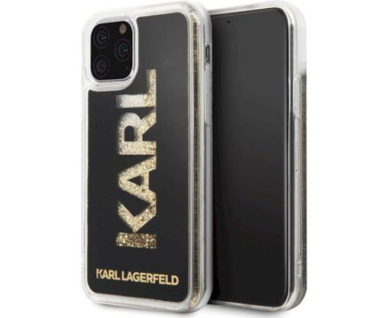 Karl Lagerfeld KLHCN58KAGBK Karl logo Glitter Aizsargapvalks priekš iPhone 11 Pro / melns Neoriģinālie Maciņi