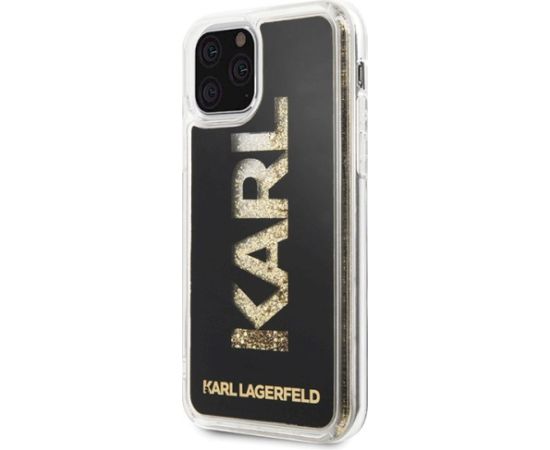 Karl Lagerfeld KLHCN58KAGBK Karl logo Glitter Aizsargapvalks priekš iPhone 11 Pro / melns Neoriģinālie Maciņi