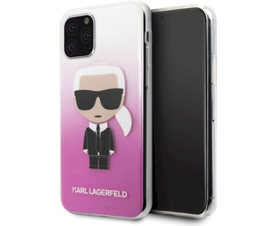 Karl Lagerfeld KLHCN58TRDFKPI Aizsargapvalks priekš iPhone 11 Pro / rozā gradients Neoriģinālie Maciņi