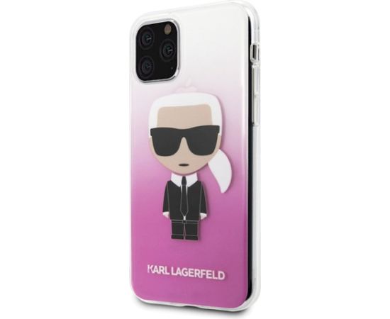 Karl Lagerfeld KLHCN58TRDFKPI Aizsargapvalks priekš iPhone 11 Pro / rozā gradients Neoriģinālie Maciņi
