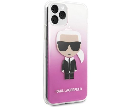 Karl Lagerfeld KLHCN58TRDFKPI Aizsargapvalks priekš iPhone 11 Pro / rozā gradients Neoriģinālie Maciņi