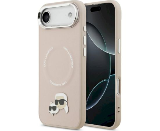 Karl Lagerfeld Karl & Choupette Pins MagSafe Case Aizsargapvalks priekš iPhone Air / rozā Neoriģinālie Maciņi