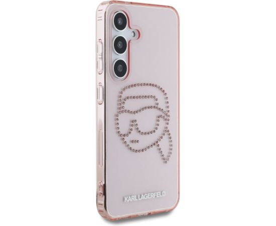 Karl Lagerfeld Rhinestones K. Head Logo Aizsargapvalks priekš Samsung Galaxy S25 / rozā Neoriģinālie Maciņi