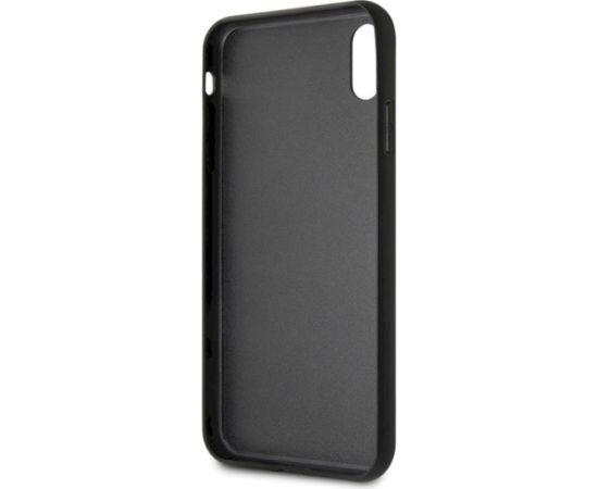 Karl Lagerfeld KLHCI65DLHBK Iconic Glitter Karl`s Head Aizsargapvalks priekš iPhone XsMax / melns Neoriģinālie Maciņi