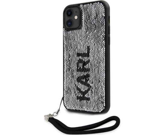 Karl Lagerfeld KLHCN61PSQRKS hardcase Sequins Cord Aizsargapvalks priekš iPhone 11/Xr 6,1" / sudraba Neoriģinālie Maciņi