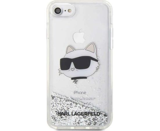 Karl Lagerfeld KLHCI8LNCHCS Hardcase Glitter Choupette H Aizsargapvalks priekš iPhone 7/8/SE 2020 / SE 2022 / sudraba Neoriģinālie Maciņi