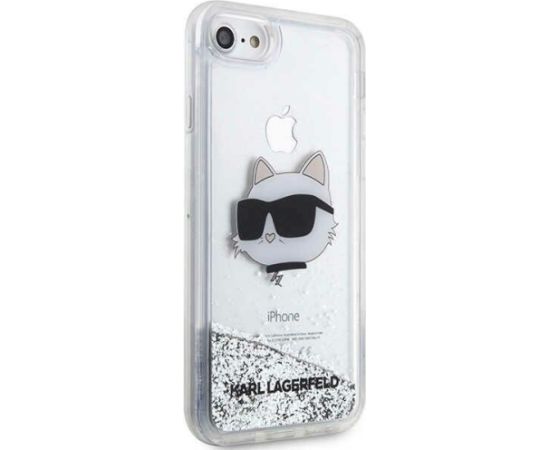 Karl Lagerfeld KLHCI8LNCHCS Hardcase Glitter Choupette H Aizsargapvalks priekš iPhone 7/8/SE 2020 / SE 2022 / sudraba Neoriģinālie Maciņi