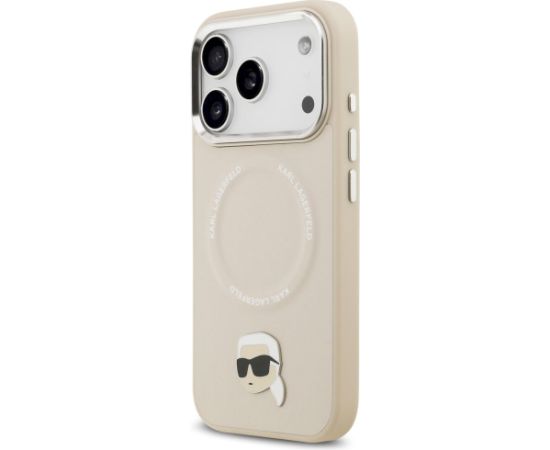 Karl Lagerfeld Karl Pin MagSafe Case Aizsargapvalks priekš iPhone 17 Pro Max / bēšs Neoriģinālie Maciņi