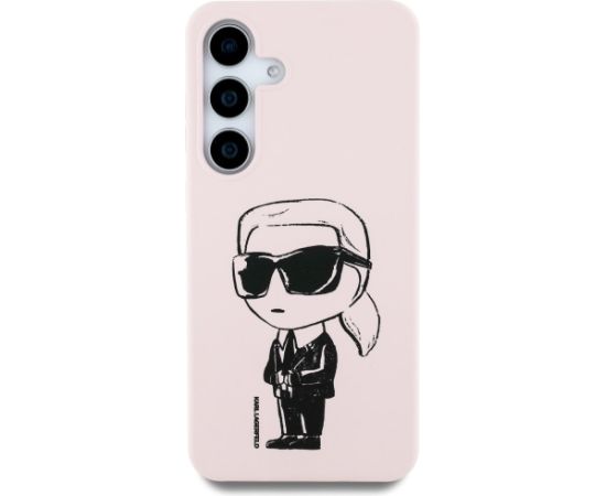 Case Karl Lagerfeld Silicone Graffiti Ikonik Printed Logo MagSafe Aizsargapvalks priekš Samsung Galaxy S25 / rozā Neoriģinālie Maciņi