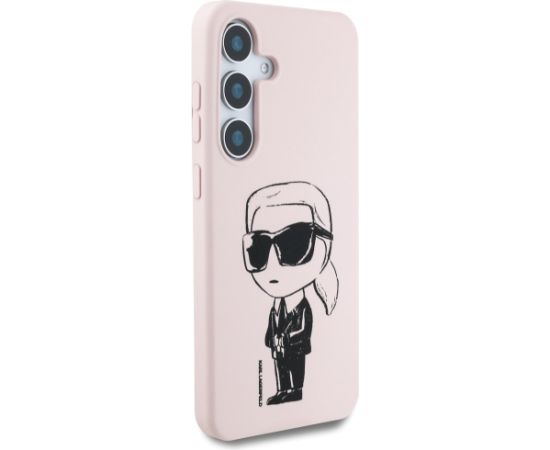 Case Karl Lagerfeld Silicone Graffiti Ikonik Printed Logo MagSafe Aizsargapvalks priekš Samsung Galaxy S25 / rozā Neoriģinālie Maciņi
