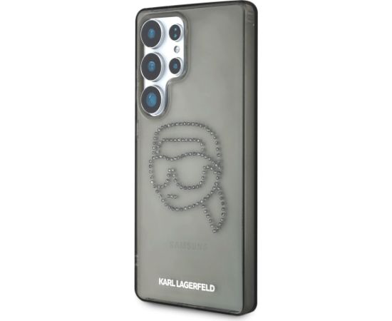 Karl Lagerfeld Rhinestones Karl Head Logo Aizsargapvalks priekš Samsung Galaxy S25 Ultra / melns Neoriģinālie Maciņi