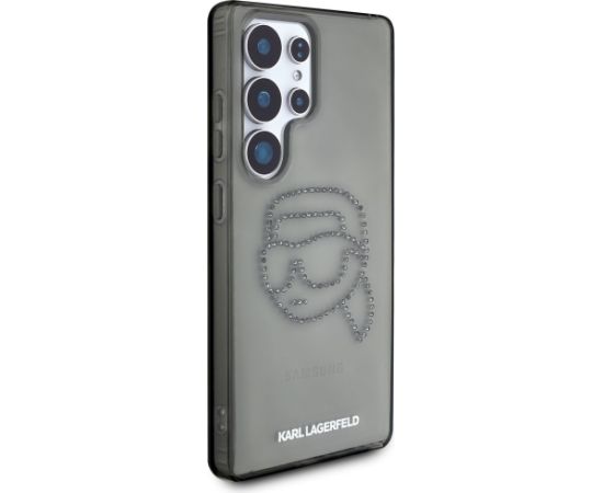 Karl Lagerfeld Rhinestones Karl Head Logo Aizsargapvalks priekš Samsung Galaxy S25 Ultra / melns Neoriģinālie Maciņi