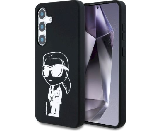 Karl Lagerfeld Silicone Graffiti Ikonik Printed Logo MagSafe Aizsargapvalks priekš Samsung Galaxy S25 / melns Neoriģinālie Maciņi