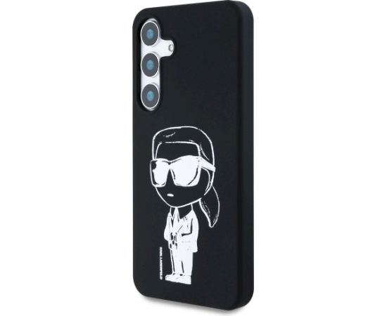 Karl Lagerfeld Silicone Graffiti Ikonik Printed Logo MagSafe Aizsargapvalks priekš Samsung Galaxy S25 / melns Neoriģinālie Maciņi