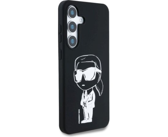 Karl Lagerfeld Silicone Graffiti Ikonik Printed Logo MagSafe Aizsargapvalks priekš Samsung Galaxy S25 / melns Neoriģinālie Maciņi