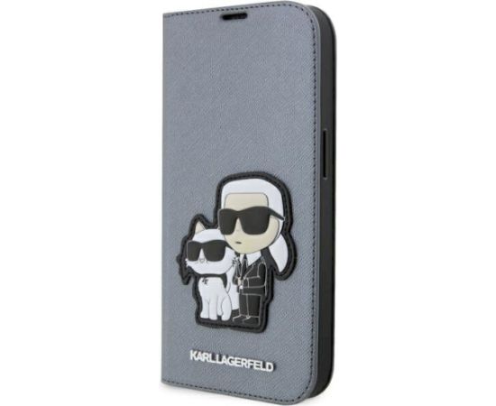 Karl Lagerfeld KLBKP14LSANKCPG Planšetdatoru maciņš priekš iPhone 14 Pro 6.1" / sudrabains Neoriģinālie Maciņi