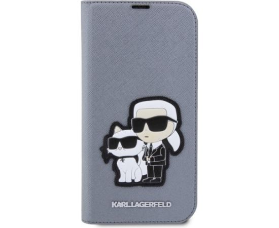 Karl Lagerfeld KLBKP14LSANKCPG Planšetdatoru maciņš priekš iPhone 14 Pro 6.1" / sudrabains Neoriģinālie Maciņi