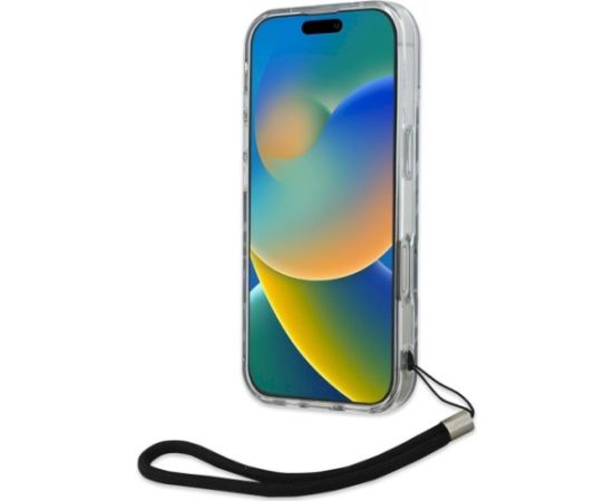 Karl Lagerfeld KLHCP16LHZBPKCCU Aizsargapvalks priekš iPhone 16 Pro 6.3" Zebra With Cord / violets Neoriģinālie Maciņi