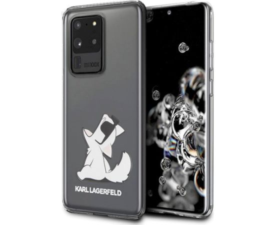Karl Lagerfeld KLHCS69CFNRC Choupette Fun Aizsargapvalks priekš Samsung Galaxy S20 Ultra G988 / caurspīdīgs Neoriģinālie Maciņi