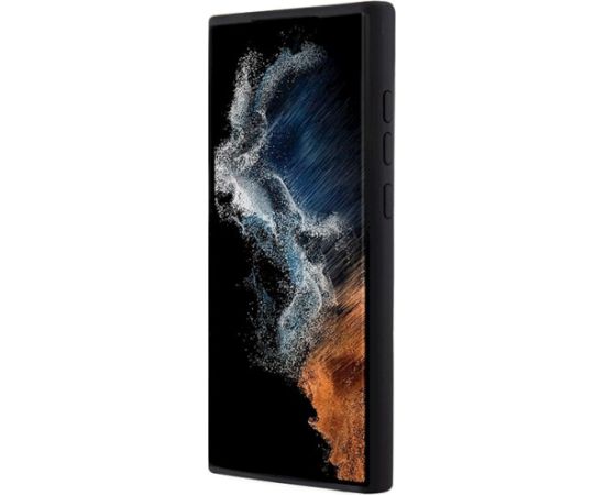 Karl Lagerfeld KLHCS23LSMHKNPK Silicone Ikonik Metal Pin Aizsargapvalks priekš Samsung Galaxy S23 Ultra S918 / melns Neoriģinālie Maciņi