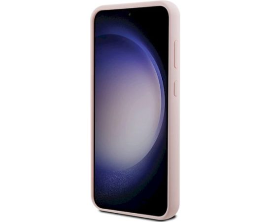 Karl Lagerfeld KLHCS23FESMHCNPP S23 FES711 Silicone Choupette Metal Pin Aizsargapvalks priekš Samsung Galaxy S23 FE / rozā Neoriģinālie Maciņi