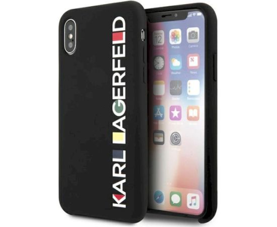 Karl Lagerfeld KLHCPXBHWHBK Glossy Bauhaus Aizsargapvalks priekš iPhone X/XS / melns Neoriģinālie Maciņi