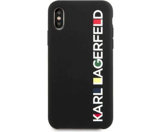 Karl Lagerfeld KLHCPXBHWHBK Glossy Bauhaus Aizsargapvalks priekš iPhone X/XS / melns Neoriģinālie Maciņi