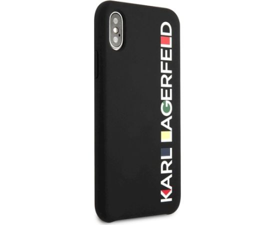 Karl Lagerfeld KLHCPXBHWHBK Glossy Bauhaus Aizsargapvalks priekš iPhone X/XS / melns Neoriģinālie Maciņi
