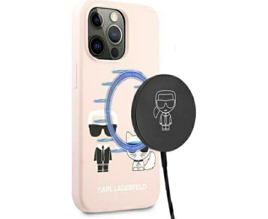 Karl Lagerfeld KLHMP13LSSKCI Silicone Ikonik Aizsargapvalks priekš iPhone 13 Pro / 13 6,1" / gaiši rozā Neoriģinālie Maciņi