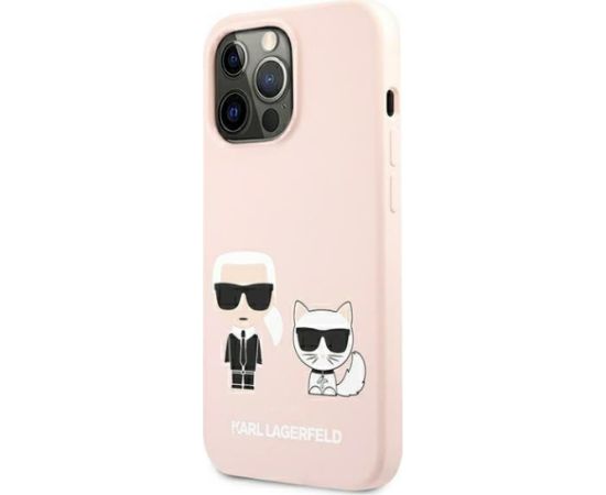 Karl Lagerfeld KLHMP13LSSKCI Silicone Ikonik Aizsargapvalks priekš iPhone 13 Pro / 13 6,1" / gaiši rozā Neoriģinālie Maciņi