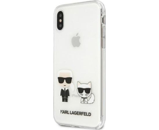 Karl Lagerfeld KLHCPXCKTR Aizsargapvalks priekš iPhone X/Xs / caurspīdīgs Karl & Choupette Neoriģinālie Maciņi