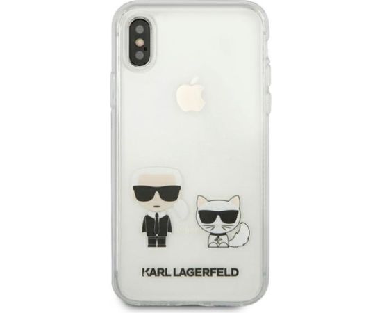 Karl Lagerfeld KLHCPXCKTR Aizsargapvalks priekš iPhone X/Xs / caurspīdīgs Karl & Choupette Neoriģinālie Maciņi