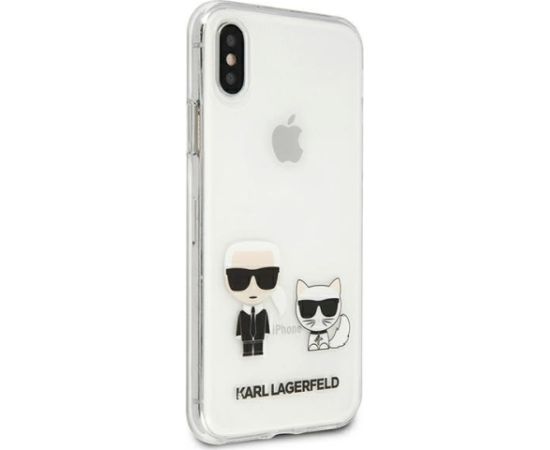 Karl Lagerfeld KLHCPXCKTR Aizsargapvalks priekš iPhone X/Xs / caurspīdīgs Karl & Choupette Neoriģinālie Maciņi