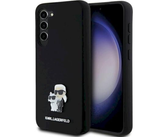 Karl Lagerfeld KLHCS24MSMHKCNPK Hardcase Silicone Karl&Choupette Metal Pin Aizsargapvalks priekš Samsung Galaxy S24+/S926 / melns Neoriģinālie Maciņi