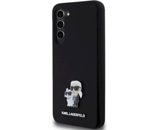 Karl Lagerfeld KLHCS24MSMHKCNPK Hardcase Silicone Karl&Choupette Metal Pin Aizsargapvalks priekš Samsung Galaxy S24+/S926 / melns Neoriģinālie Maciņi