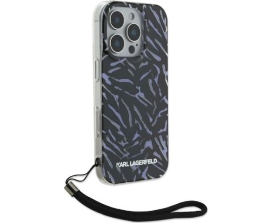 Karl Lagerfeld KLHCP16XHZBPKCCU Aizsargapvalks priekš iPhone 16 Pro Max 6.9" / violets Zebra With Cord Neoriģinālie Maciņi