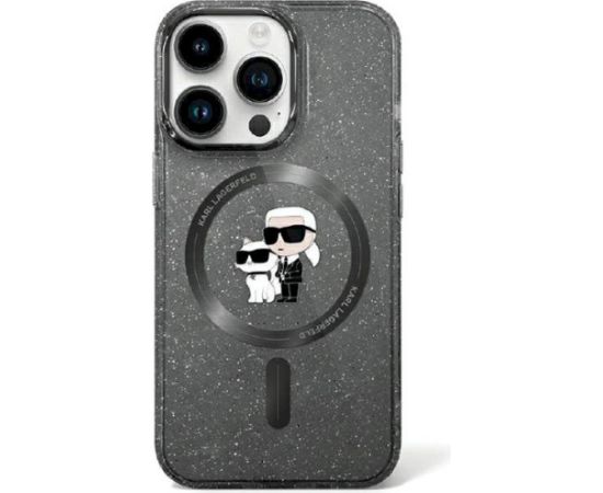 Karl Lagerfeld KLHMN61HGKCNOK Karl&Choupette Glitter MagSaf Aizsargapvalks priekš iPhone 11/Xr 6.1" / melns Neoriģinālie Maciņi