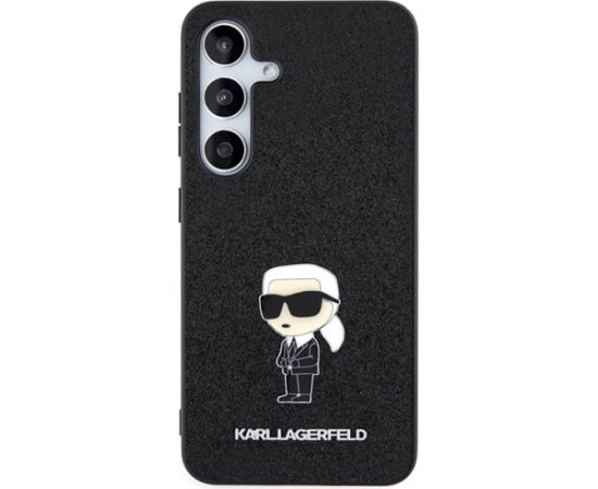 Karl Lagerfeld KLHCS24MGKNPSK Hardcase Fixed Glitter Ikonik Logo Metal Pin Aizsargapvalks priekš Samsung Galaxy S24+ S926 / melns Neoriģinālie Maciņi