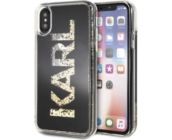 Karl Lagerfeld KLHCPXKAGBK Aizsargapvalks priekš iPhone X/Xs / melns Neoriģinālie Maciņi