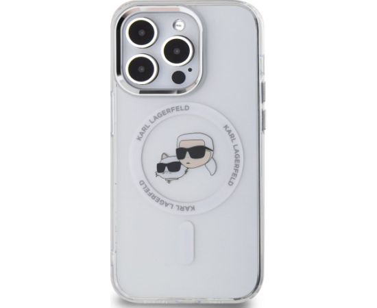 Karl Lagerfeld KLHMP14LHLSKCH Hardcase IML Metal Karl&Choupette Head MageSaf Aizsargapvalks priekš iPhone 14 Pro 6.1" / balts Neoriģinālie Maciņi