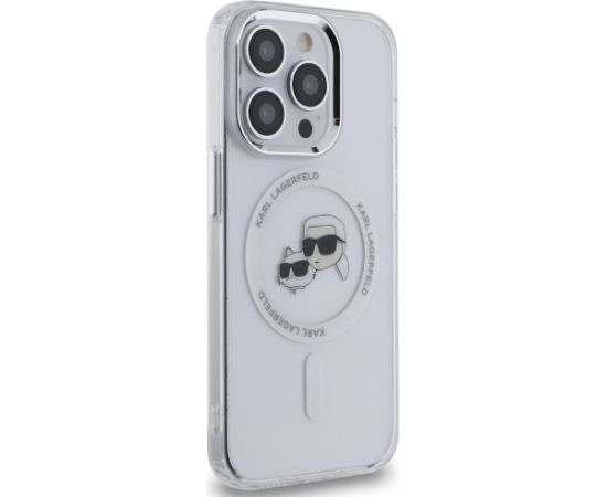 Karl Lagerfeld KLHMP14LHLSKCH Hardcase IML Metal Karl&Choupette Head MageSaf Aizsargapvalks priekš iPhone 14 Pro 6.1" / balts Neoriģinālie Maciņi