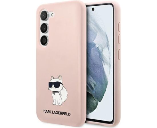 Karl Lagerfeld KLHCS23SSNCHBCP S23 S911 hardcase Aizsargapvalks priekš Silicone Choupette / rozā Neoriģinālie Maciņi