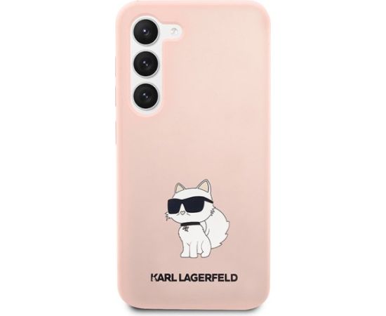 Karl Lagerfeld KLHCS23SSNCHBCP S23 S911 hardcase Aizsargapvalks priekš Silicone Choupette / rozā Neoriģinālie Maciņi