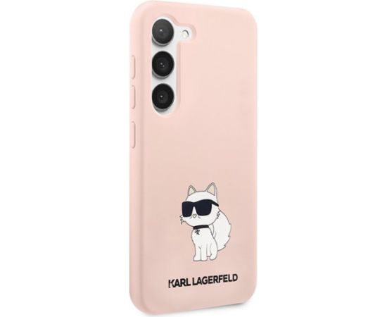 Karl Lagerfeld KLHCS23SSNCHBCP S23 S911 hardcase Aizsargapvalks priekš Silicone Choupette / rozā Neoriģinālie Maciņi