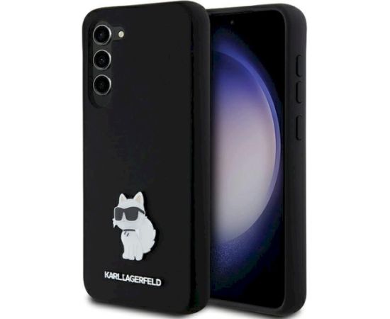 Karl Lagerfeld KLHCS24MSMHCNPK Hardcase Silicone Choupette Metal Pin Aizsargapvalks priekš Samsung Galaxy S24+ S926 / melns Neoriģinālie Maciņi