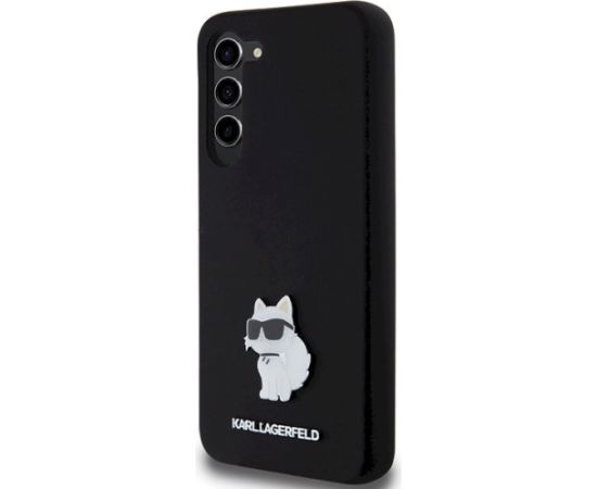 Karl Lagerfeld KLHCS24MSMHCNPK Hardcase Silicone Choupette Metal Pin Aizsargapvalks priekš Samsung Galaxy S24+ S926 / melns Neoriģinālie Maciņi