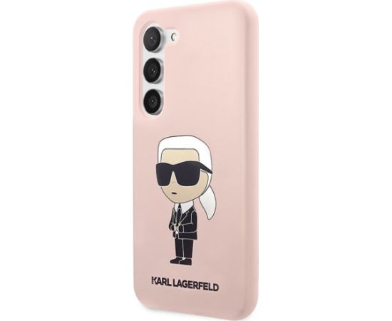 Karl Lagerfeld KLHCS23MSNIKBCP S23+ S916 hardcase Aizsargapvalks priekš Silicone Ikonik / rozā Neoriģinālie Maciņi