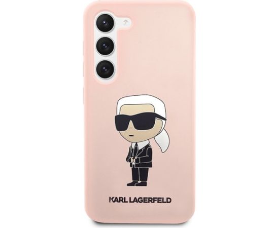 Karl Lagerfeld KLHCS23MSNIKBCP S23+ S916 hardcase Aizsargapvalks priekš Silicone Ikonik / rozā Neoriģinālie Maciņi